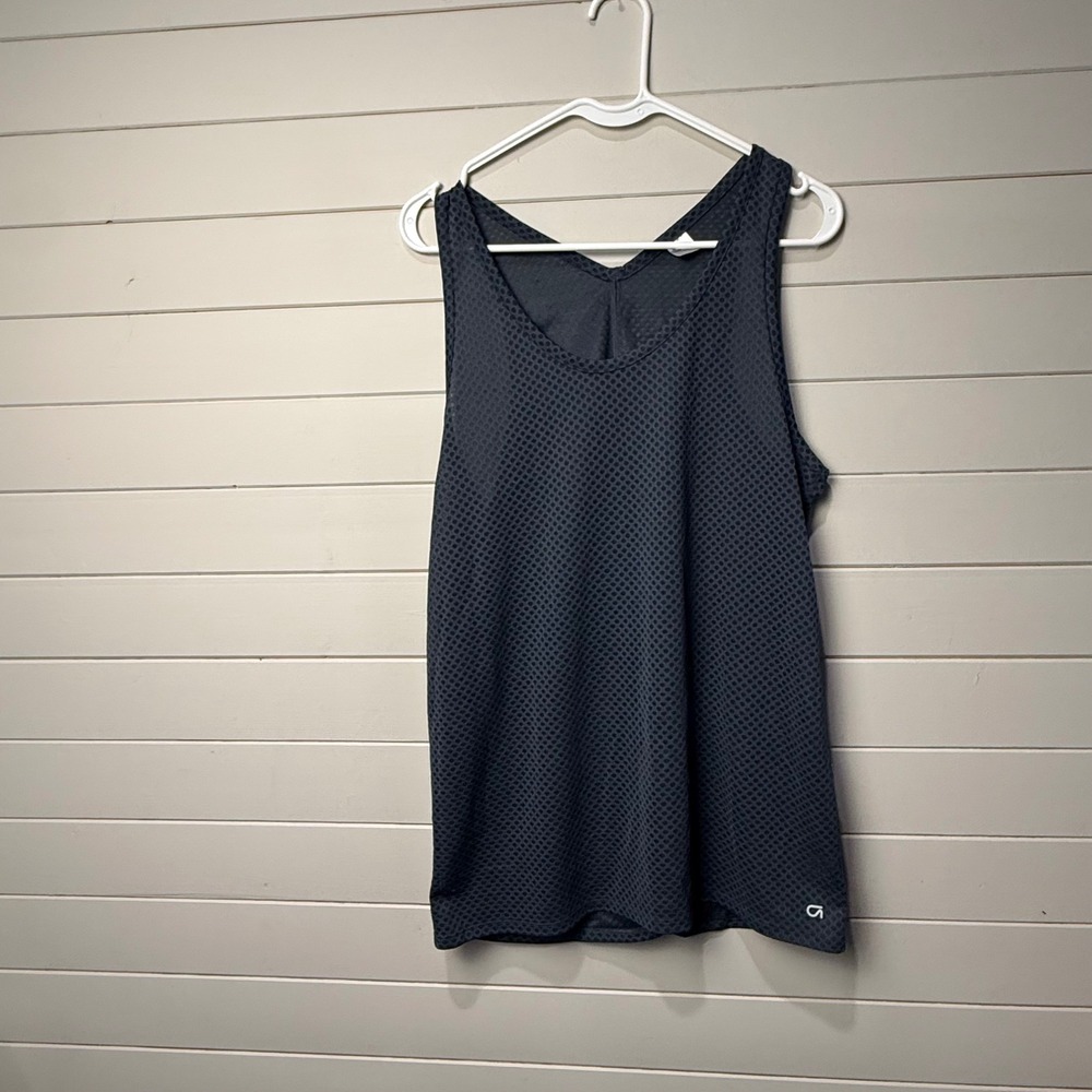GapFit Women's Medium Black Grey Athletic Tank Top Breathable Workout Gym